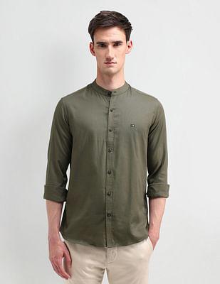 manhattan slim fit solid shirt