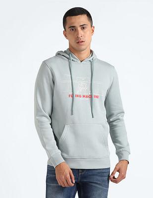 brand print hooded sweatshirt