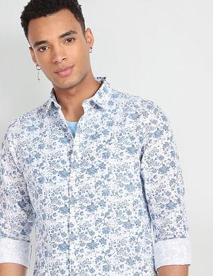 floral print slim fit shirt