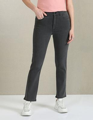 mid rise twill jeans