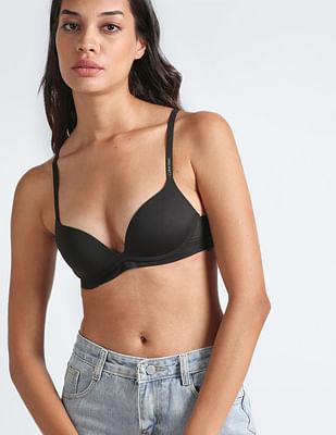 padded solid push up bra