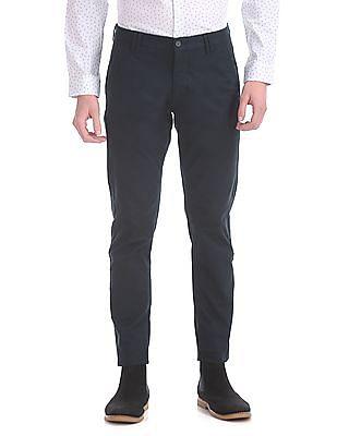 slim fit flat front trousers