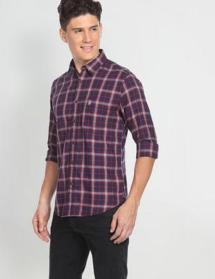 heathered tartan check shirt