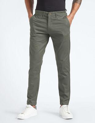 super slim twill trousers