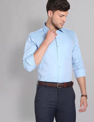 cutaway collar solid cotton formal shirt