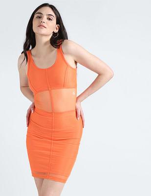 mesh tank bodycon dress