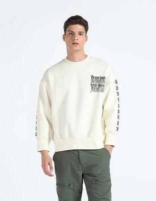 crew neck graphic print sweatshirt