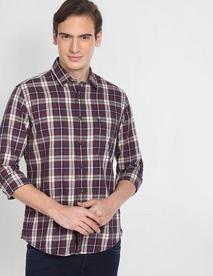 outdoor check twill shirt