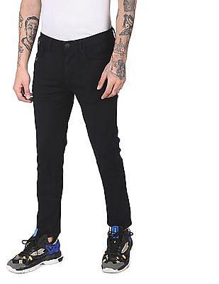 men black mid rise justin skinny fit jeans