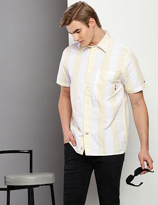 vertical stripe regular fit shirt