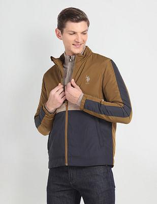 lightweight colour block jacket