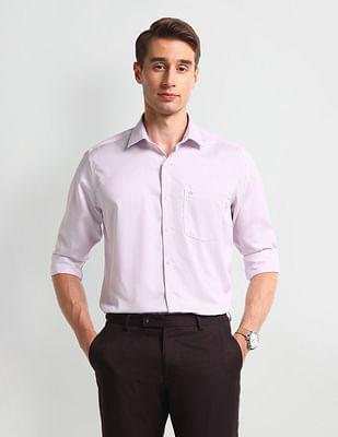 cutaway collar vertical stripes shirt