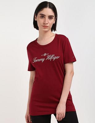 slim brand embroidered t-shirt