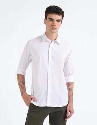 spread collar slim fit shirt