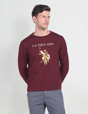 long sleeve brand print t-shirt