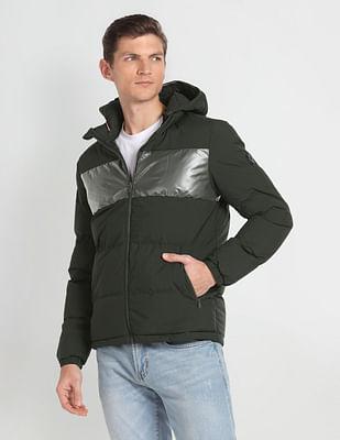 detachable hood quilted jacket