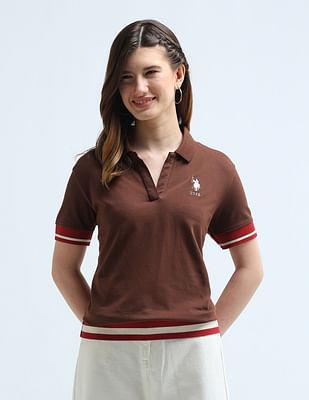 boxy fit tipped polo shirt