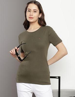 cotton crew neck solid t-shirt