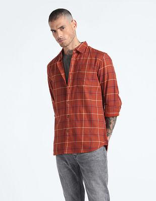 tartan check twill shirt