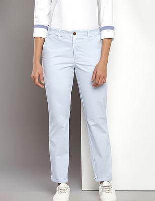 solid slim fit trousers