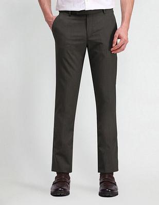 textured tapered fit trousers