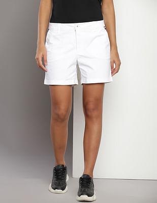 mid rise solid shorts