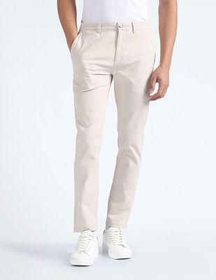 slim fit twill trousers