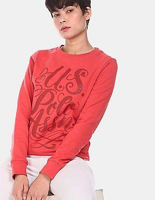 crew neck graphic print sweatshirt