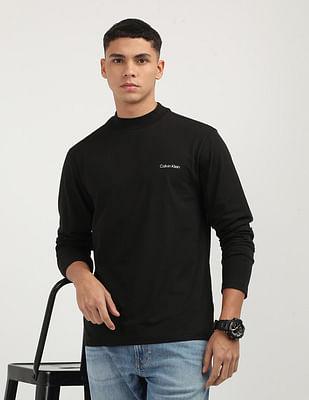 solid mock neck t-shirt