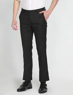 mid rise tailored fit formal trousers