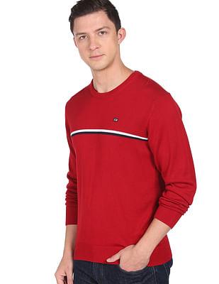 interlock knit striped sweater