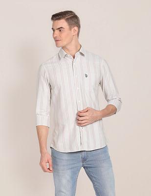 premium cotton striped casual shirt