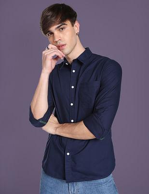 dobby slim fit casual shirt