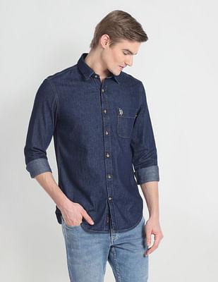 chambray slim fit shirt