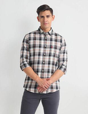 tartan check slim fit shirt