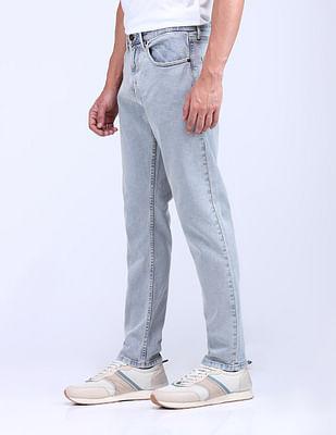 slash slim tapered bleached jeans