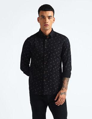 geometric print cotton shirt