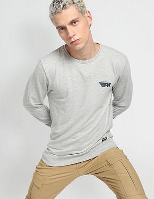 crew neck heathered sweatshirt