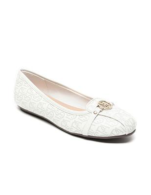 panelled all over monogram ballerinas