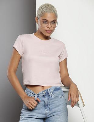 sustainable monogram crop t-shirt