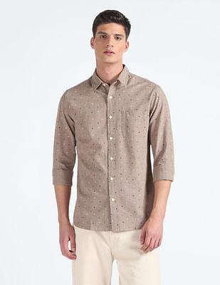 geometric print cotton shirt