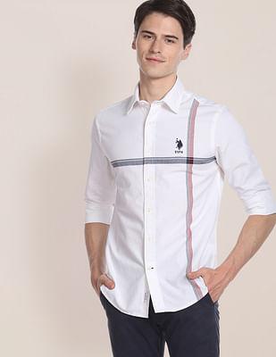 signature engineered stripe oxford  shirt