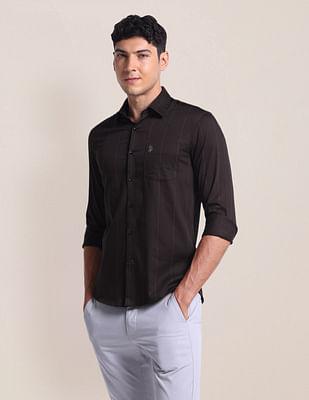 vertical stripe regular fit shirt