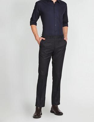 tailored regular fit dobby formal trousers