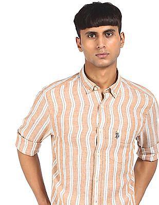 striped linen casual shirt