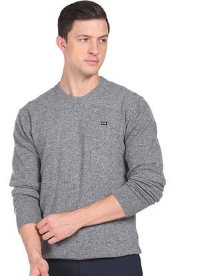 crew neck heathered sweater