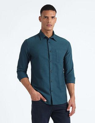 solid oxford cotton shirt