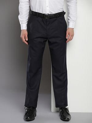 mid rise dobby formal trousers