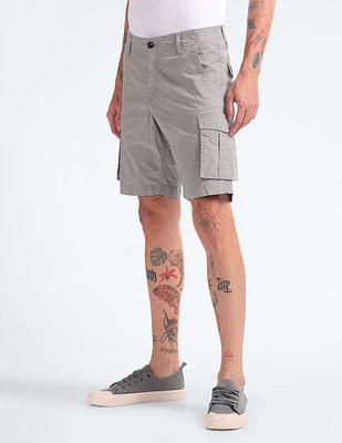 mid rise relaxed cargo shorts