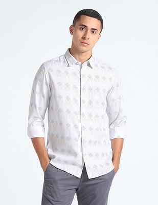 geometric print cotton shirt